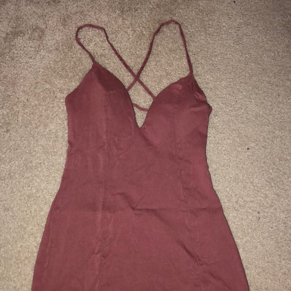 Cross back maroon dress - Picture 1 of 5
